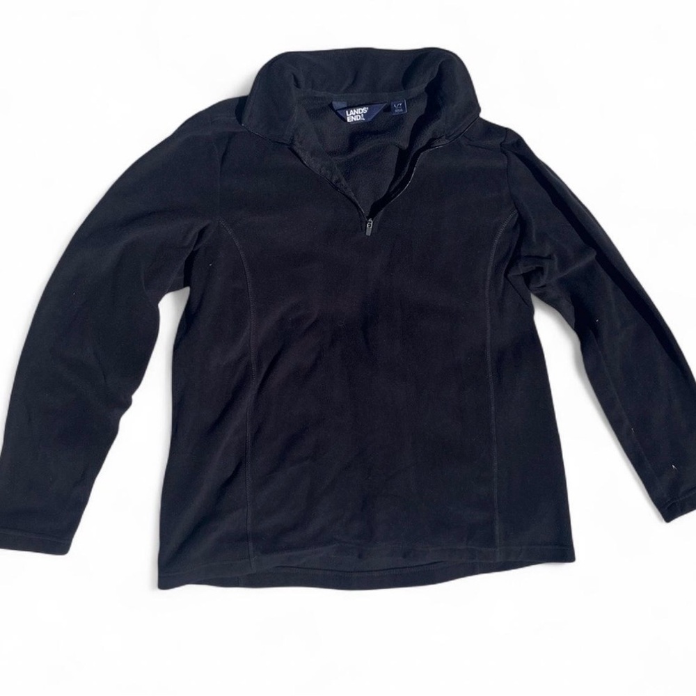 Lands' End Men's Black 1/4 Zip-Up Sweater